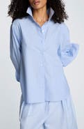 Kenneth Cole Pinstripe Button-Up Boyfriend Shirt