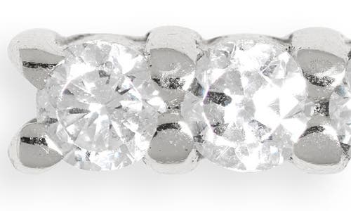 Argento Vivo Teeny Pave Bar Stud Earrings In Silver