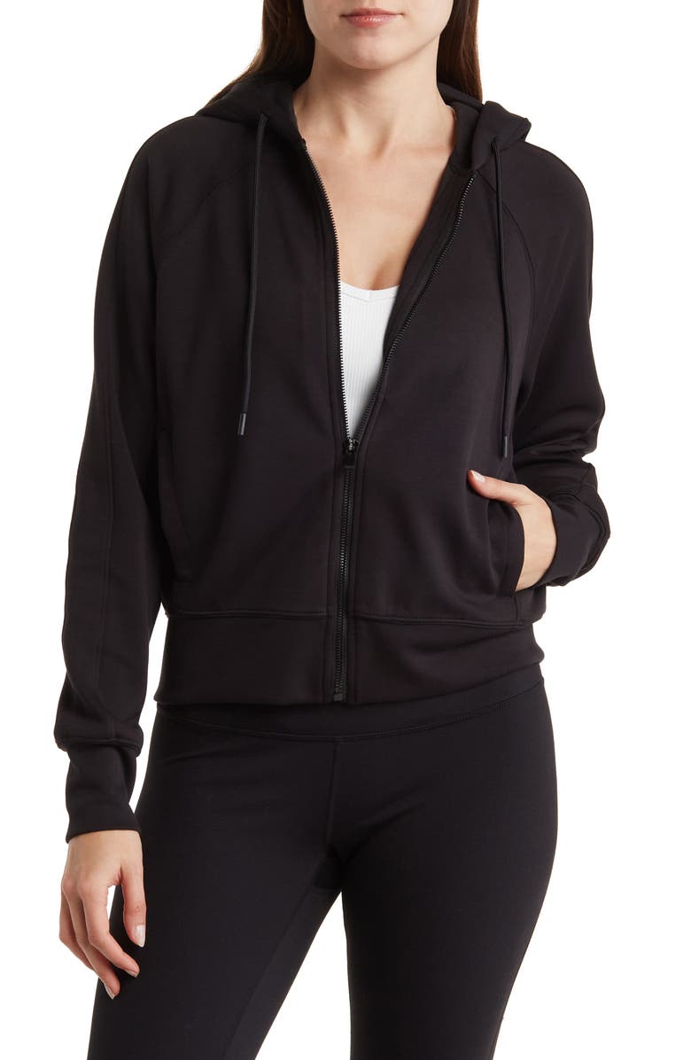 YOGALICIOUS Amy Hooded Scuba Jacket, Main, color, 