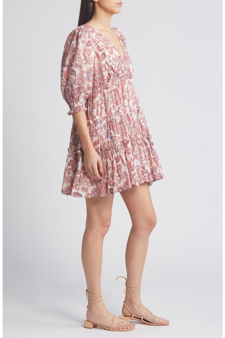Lavinia Organic Cotton Voile Minidress, Alternate, color, AMARA FLORAL PRINT