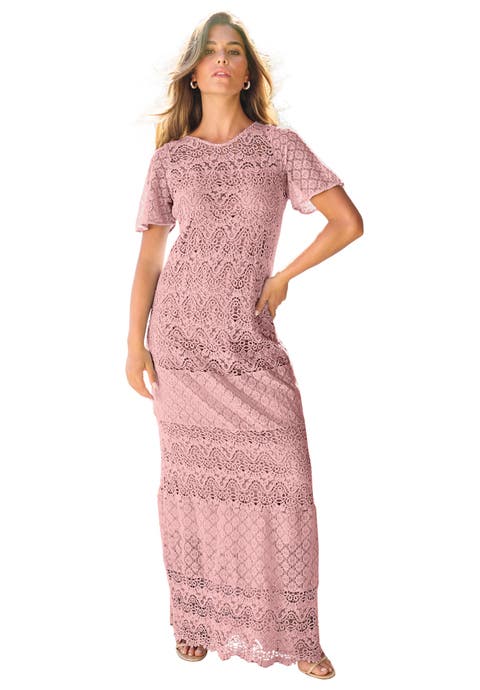 Crochet Lace Maxi Dress (Plus)