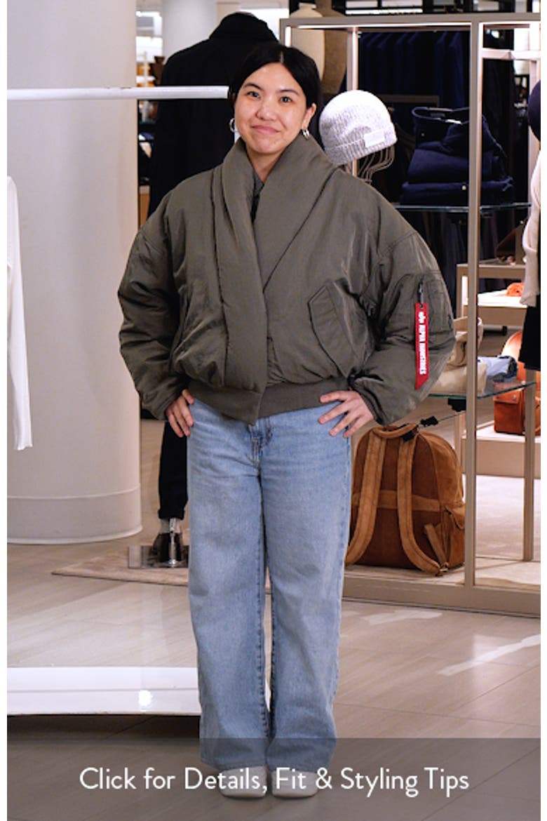 Shawl Collar Down Flight Jacket (Women) | Nordstrom