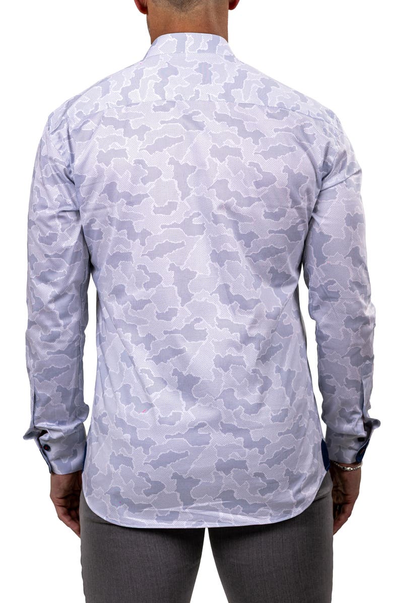 Maceoo Einstein Marthyr 0306 Contemporary Fit Button-Up Shirt, Alternate, color, White/Grey
