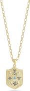 SPHERA MILANO Sterling Silver & CZ Shield Pendant Necklace