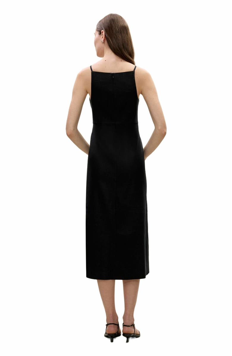 Rebecca Taylor Beatrice Stretch Linen Dress, Alternate, color, Black