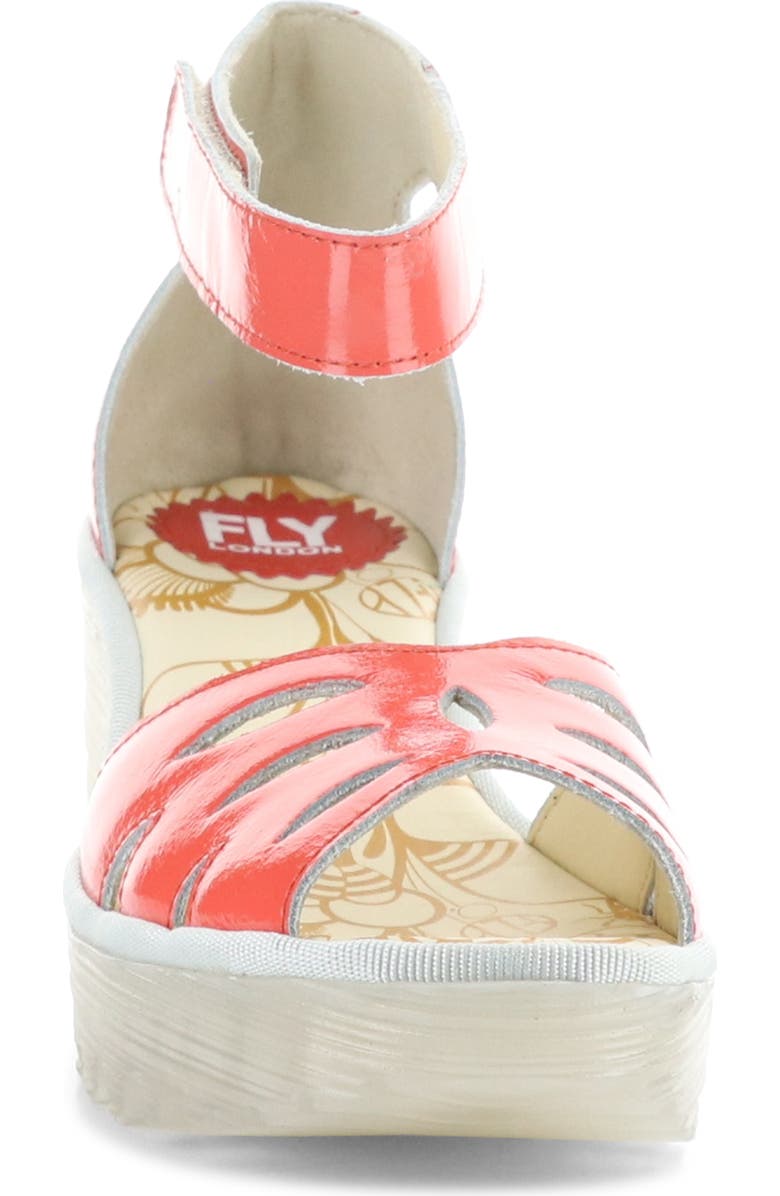 Fly London Yelu Platform Wedge Sandal, Alternate, color, Scarlet