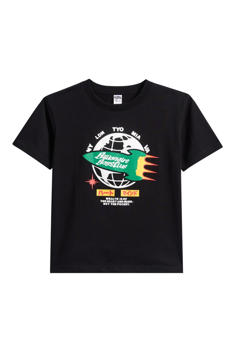 Kids' Worldwide Short Sleeve Graphic T-Shirt, Main, color, BLACK