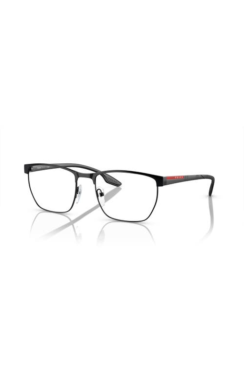 Prada Linea Rossa 55mm Irregular Optical Glasses In Black
