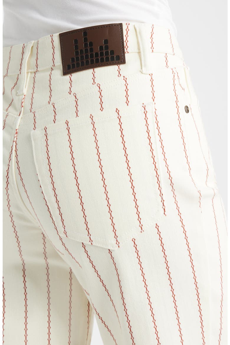 Stripe Crop Straight Leg Jeans, Alternate, color, PEARL/ TAMARIND