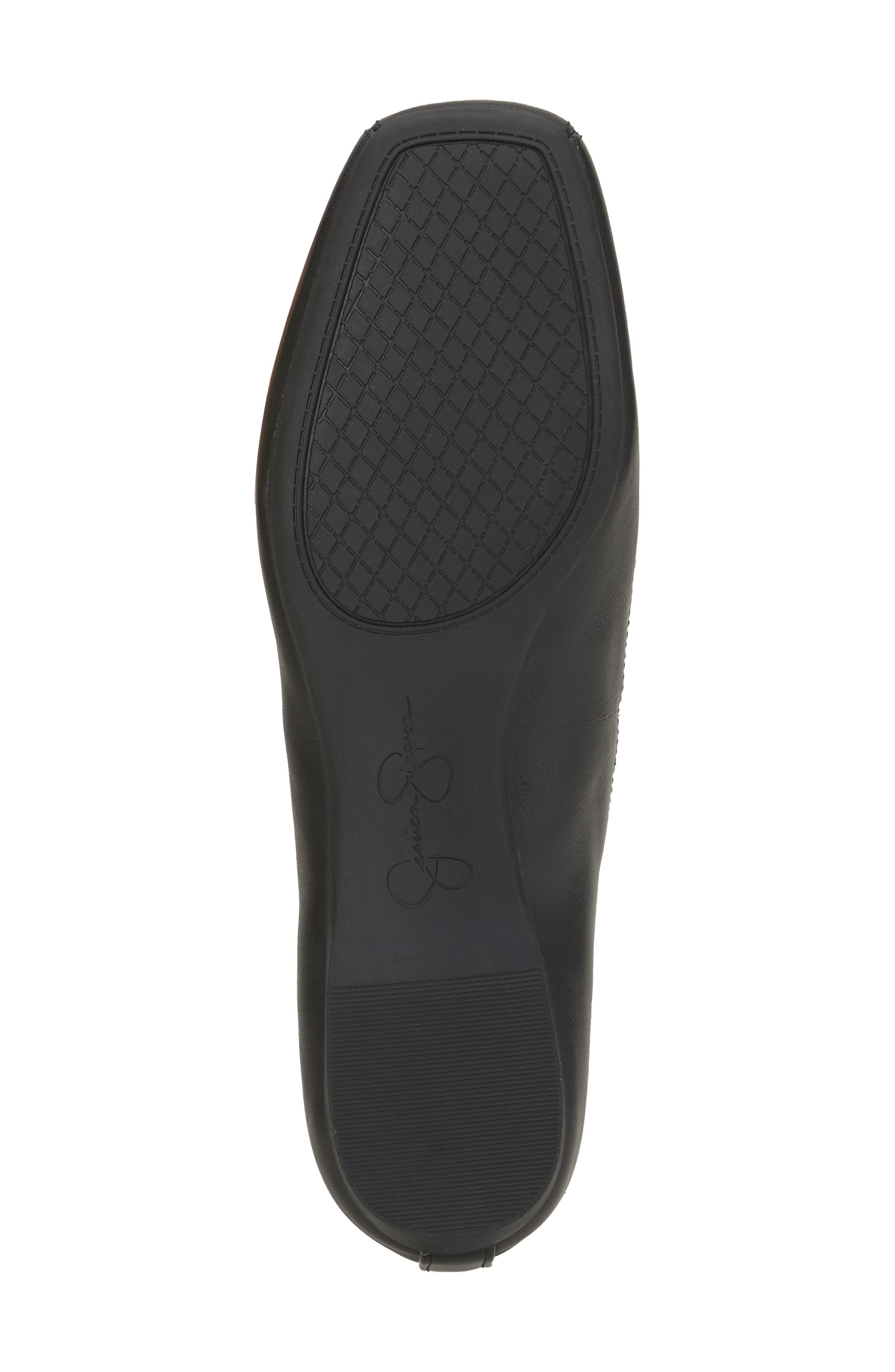 Jessica Simpson 'Mandalaye' Leather Flat, Alternate, color, Black/ Black