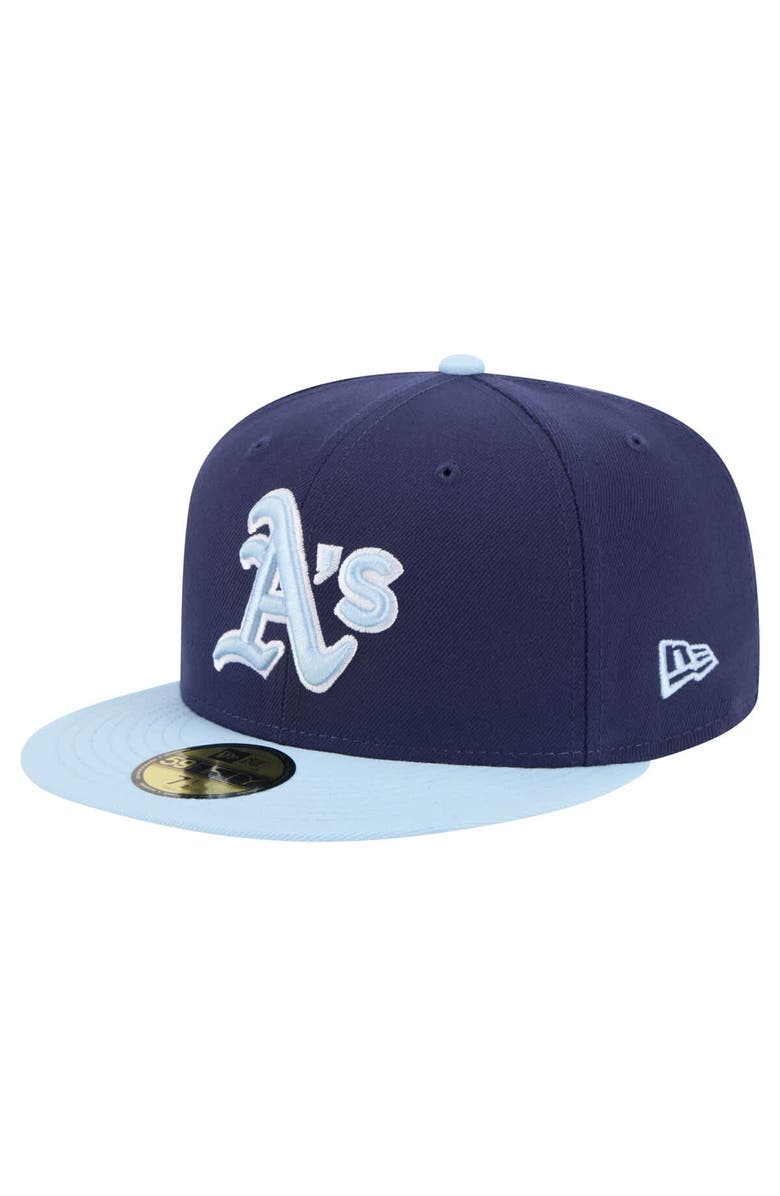 New Era Men's New Era Navy/Light Blue Athletics Color Pack 2-Tone 59FIFTY Fitted Hat, Main, color, 