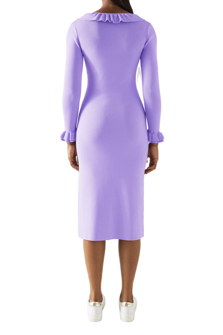 Grace Long Sleeve Rib Knit Dress, Alternate, color, VIOLET