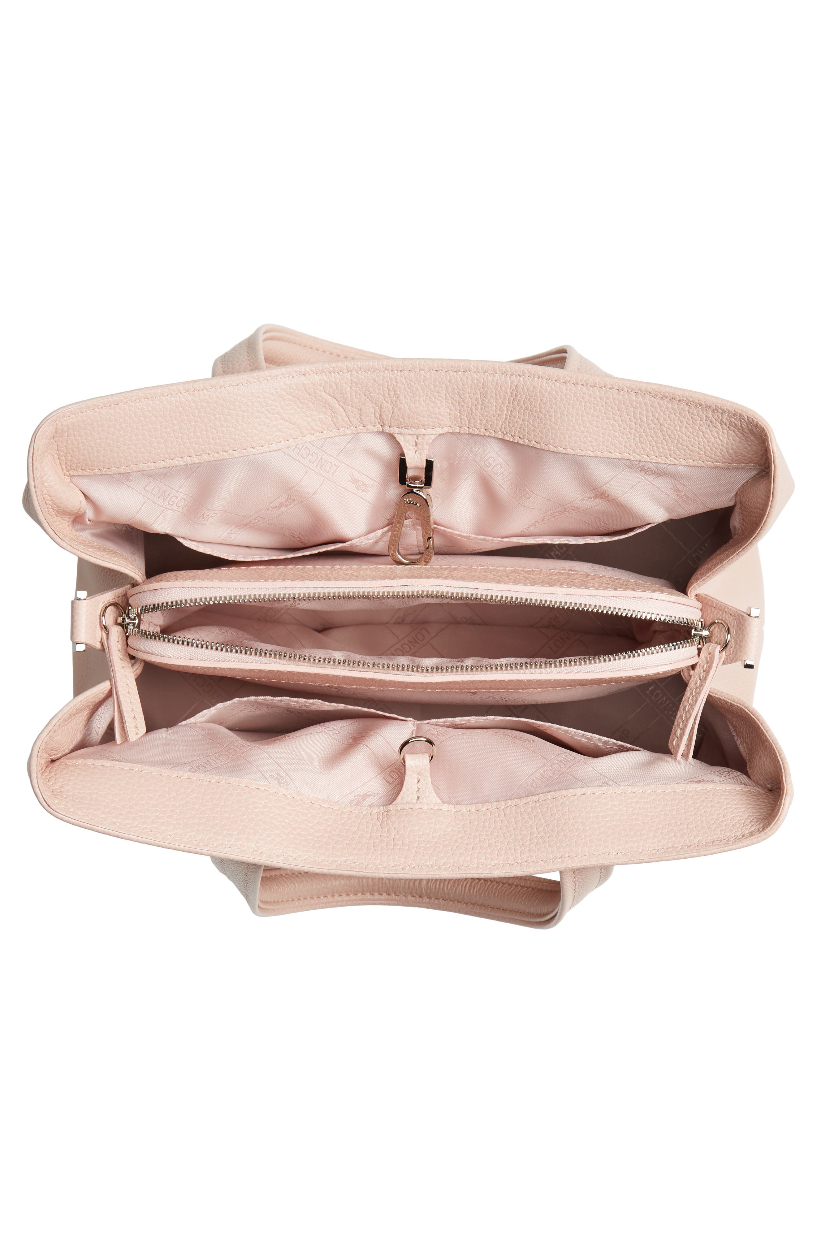 Le Foulonné Zip Around Leather Tote, Alternate, color, POWDER