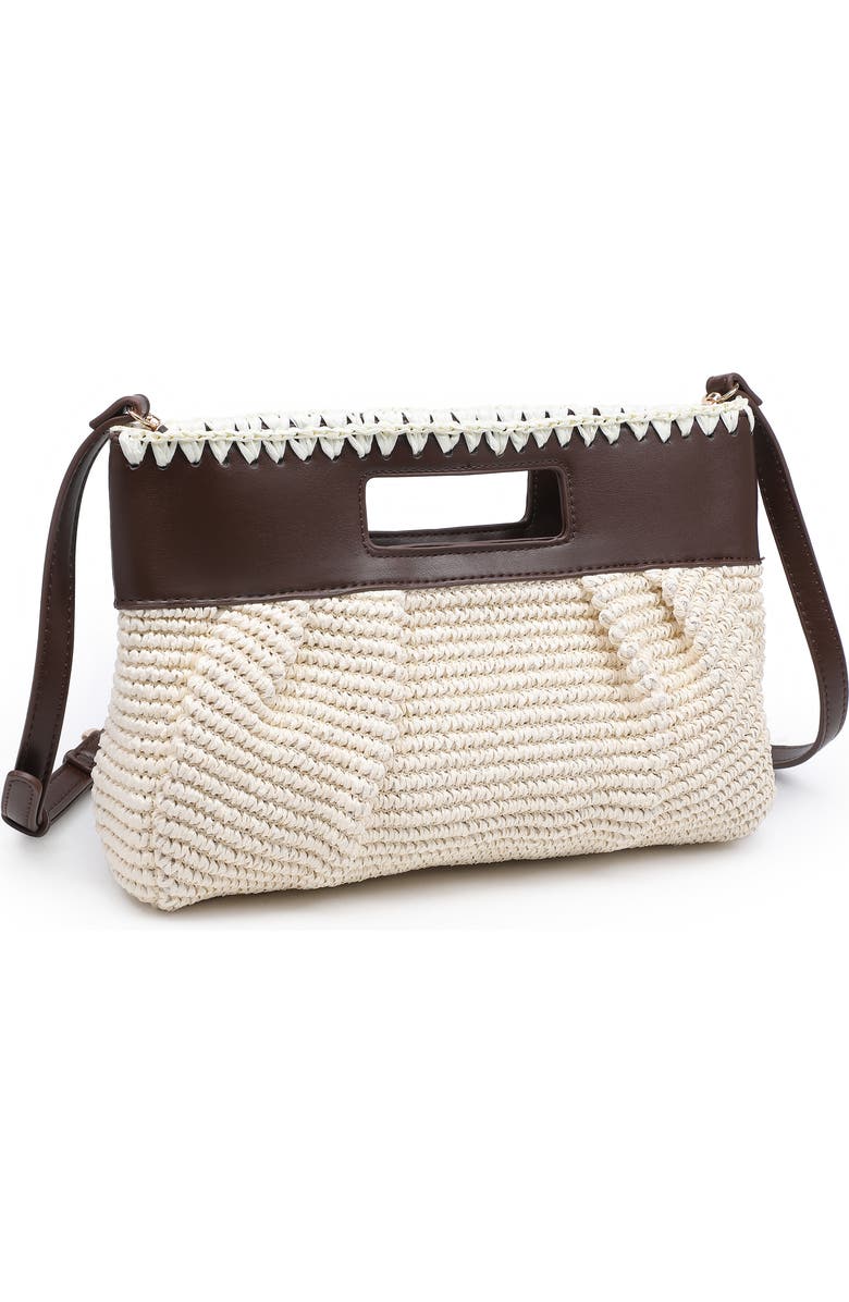 MODA LUXE Straw Crossbody Clutch, Alternate, color, Ivory Coffee