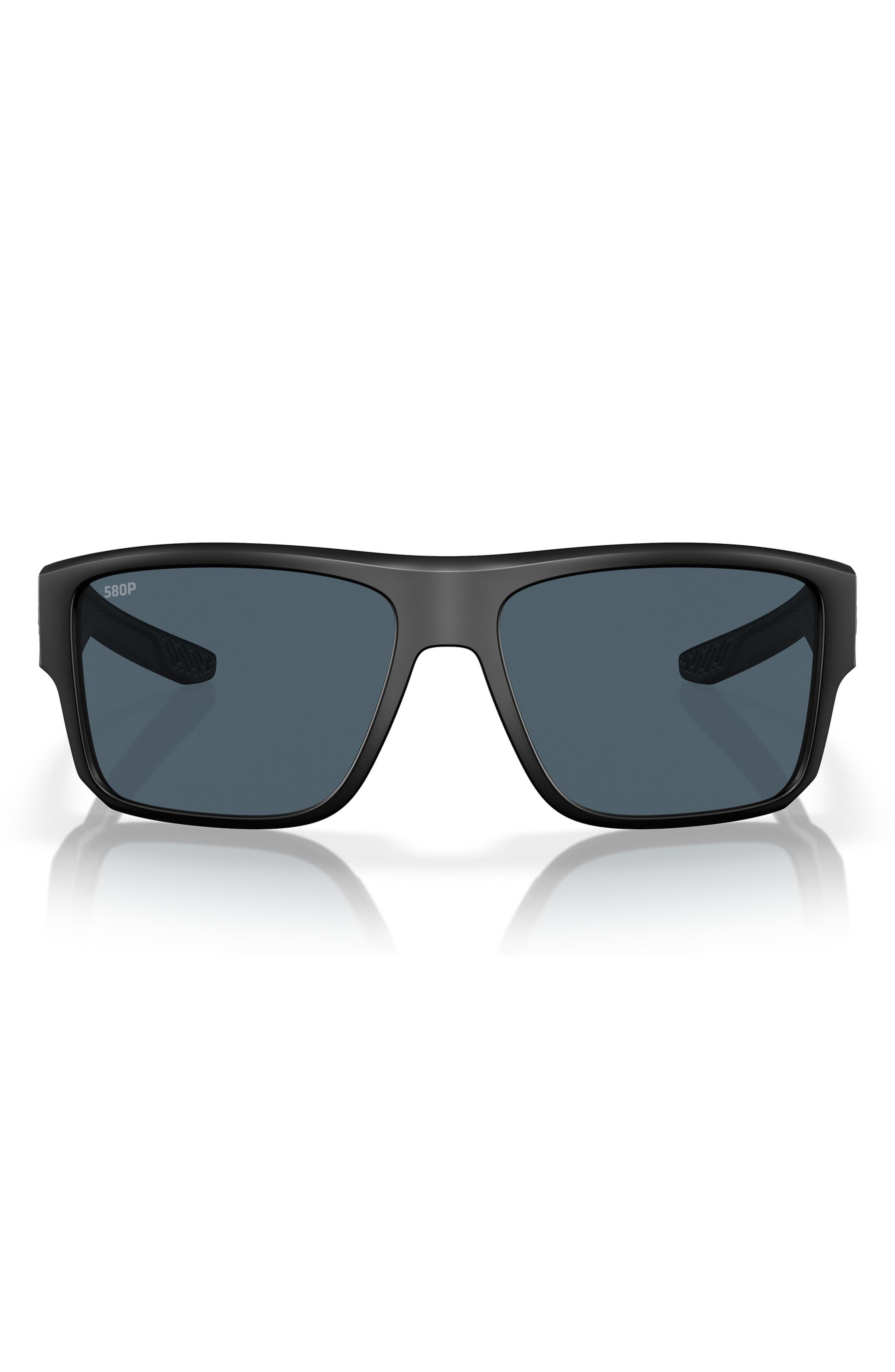 Costa Del Mar Taxman 59mm Polarized Square Sunglasses in Matte Black/Gray 
