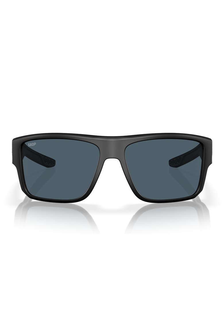 Taxman 59mm Polarized Square Sunglasses, Main, color, MATTE BLACK/ GRAY