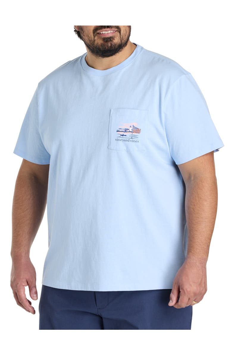 vineyard vines Big & Tall Lighthouse Wakes Graphic Tee, Main, color, Jake Blue