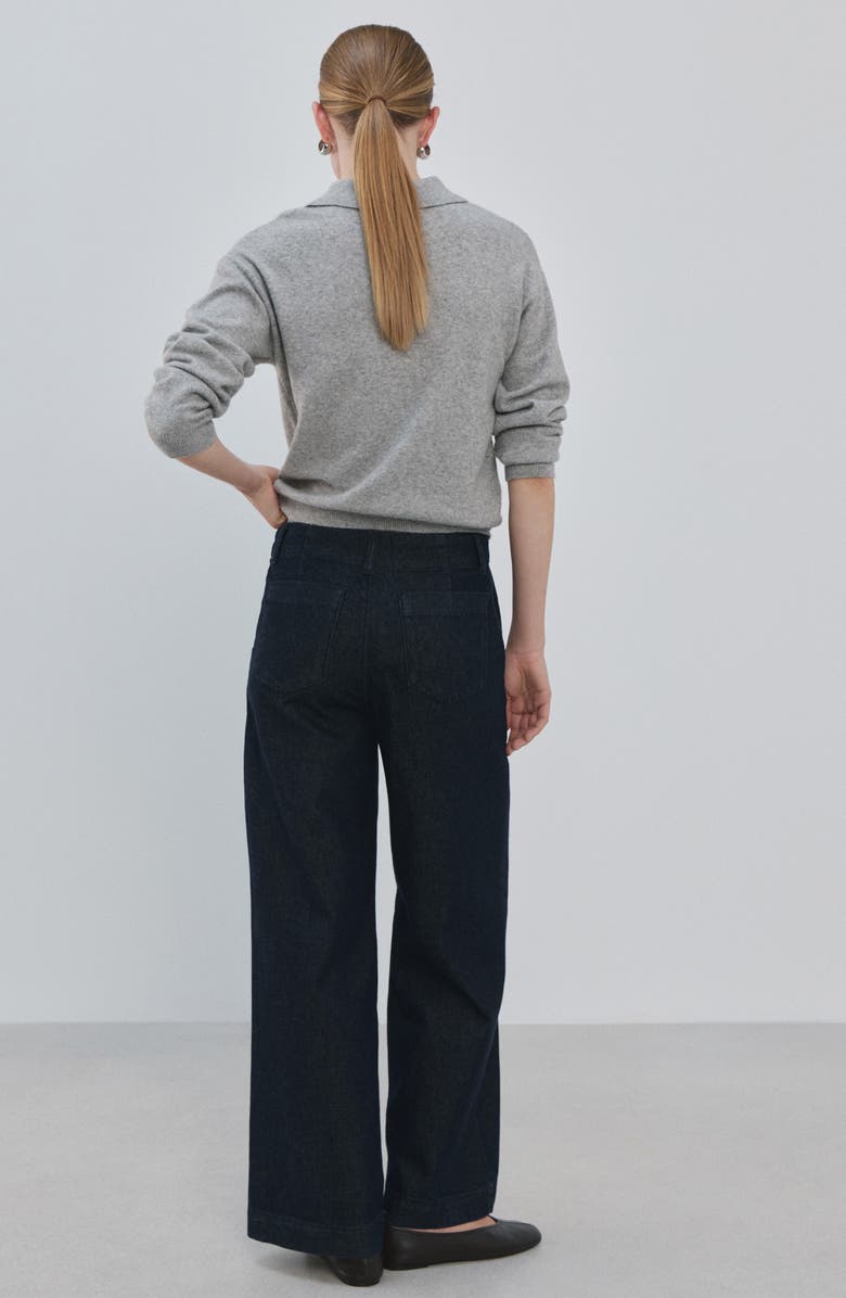 MANGO Mid Rise Wide Leg Trouser Jeans, Alternate, color, 