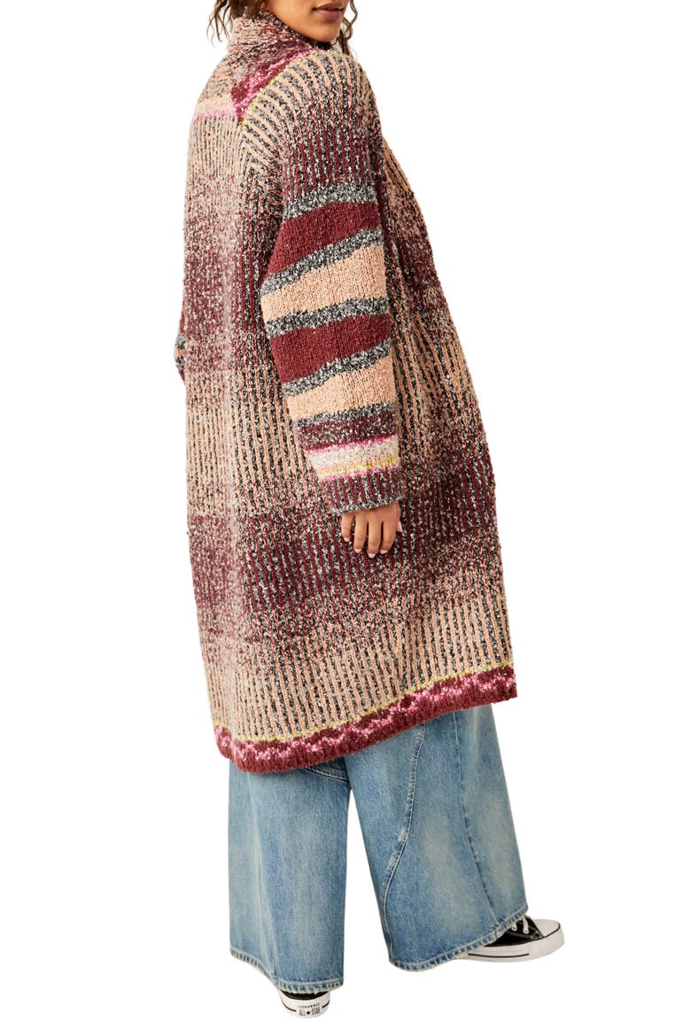 Found My BFF Stripe Longline Cardigan, Alternate, color, SUGAR AND SPICE COMO