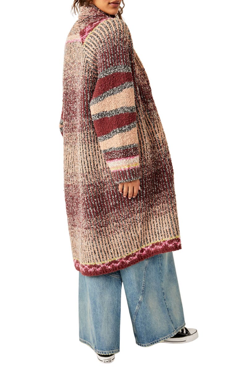 Free People Found My BFF Stripe Longline Cardigan, Alternate, color, 