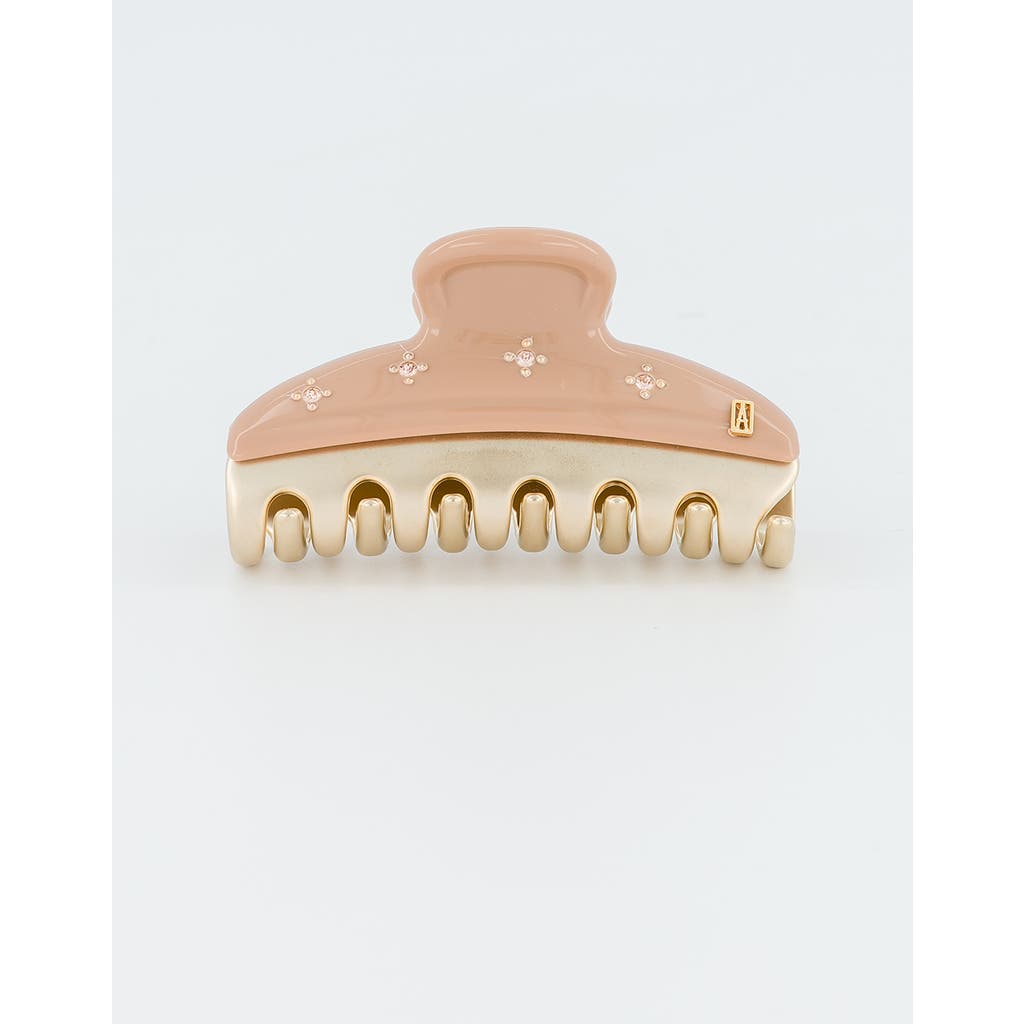 Alexandre De Paris Vendome Etoile Medium Swarovski® Crystal Embellished Hair Clip In Sand