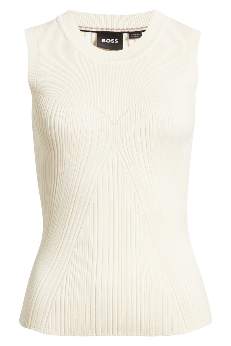 Felishia Rib Sleeveless Sweater, Alternate, color, OPEN WHT
