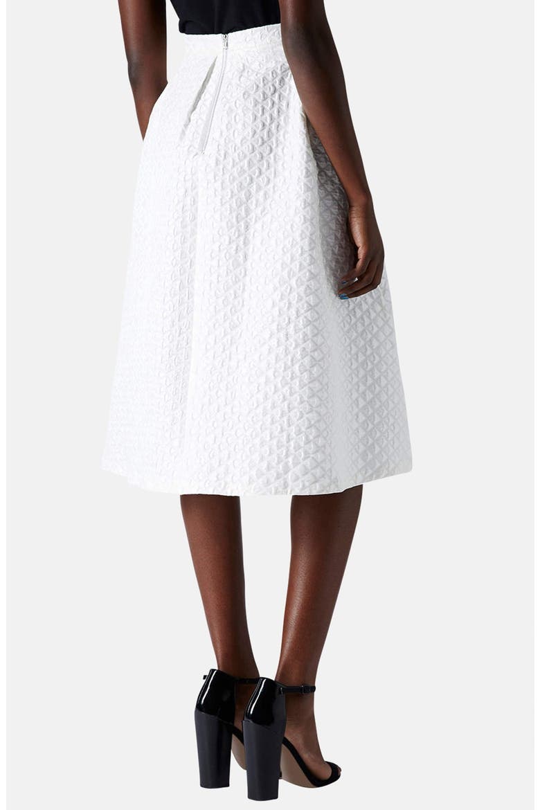Diamond Jacquard Midi Skirt, Alternate, color, WHITE
