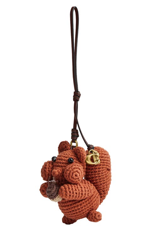 Crochet Squirrel Bag Charm