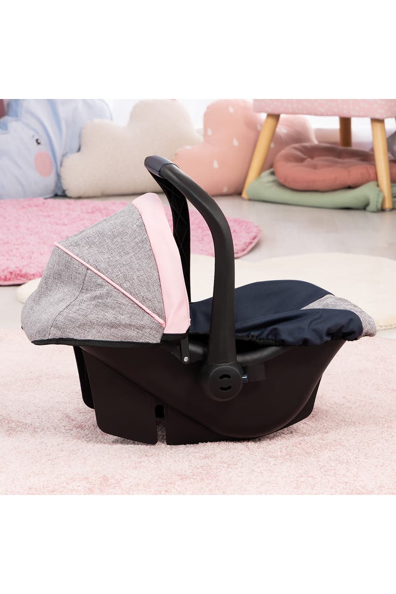 Car Seat Grey, Blue, Pink Butterfly Fits Dolls Up To 18 Inch, Alternate, color, Multicolored