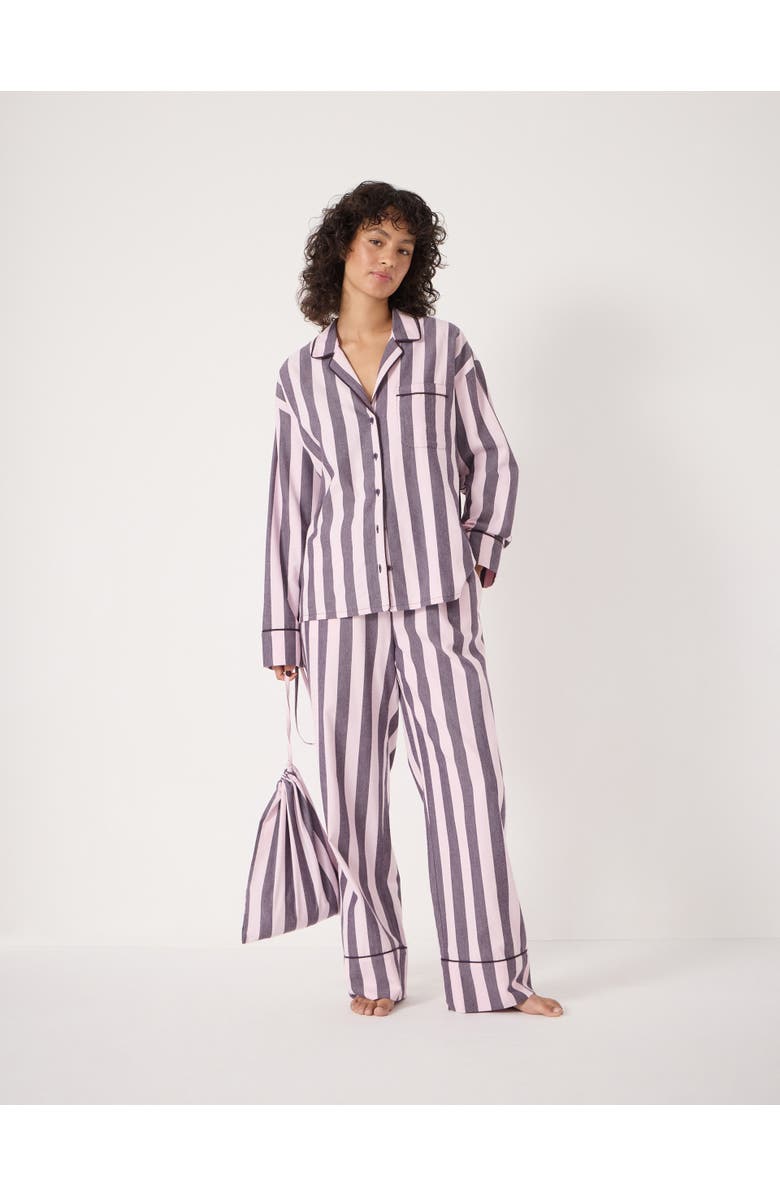 Hush Cotton Stripe Pajamas, Alternate, color, Purple Stripe