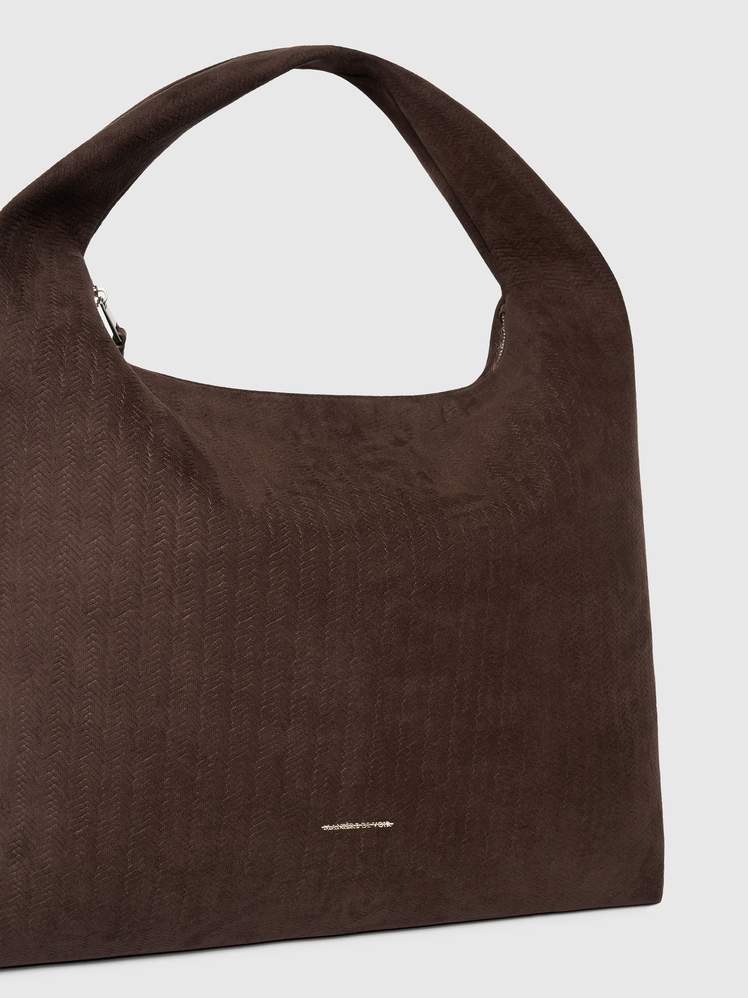 Manière De Voir Aubin Braided Suede Hobo Bag, Alternate, color, Brown