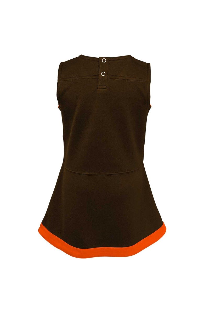 Outerstuff Girls Infant Brown Cleveland Browns Cheer Captain Jumper Dress, Alternate, color, Brown