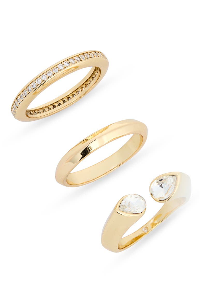 3-Pack Open Bezel Rings, Main, color, GOLD