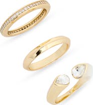 NORDSTROM RACK 3-Pack Open Bezel Rings