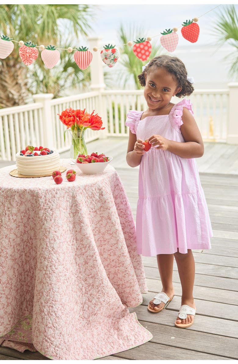 Little English Kids' Tiered Katie Dress, Alternate, color, Light Pink Seersucker Gingham