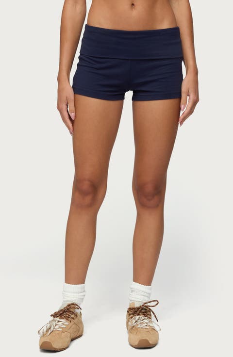 Marleaux Foldover Stretch Cotton Shorts