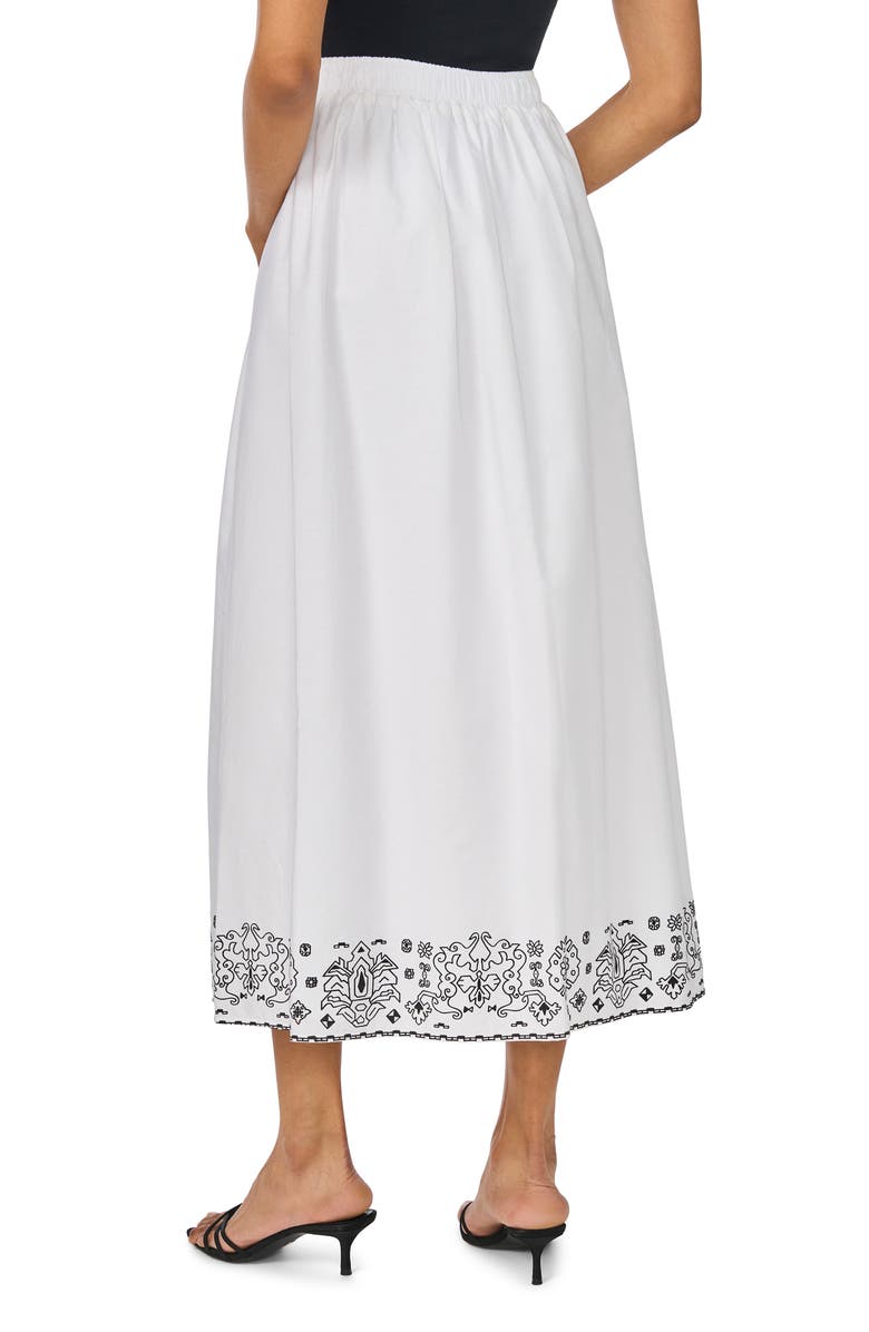 Vince Camuto Stencil Print A-Line Cotton Skirt, Alternate, color, Rich Black