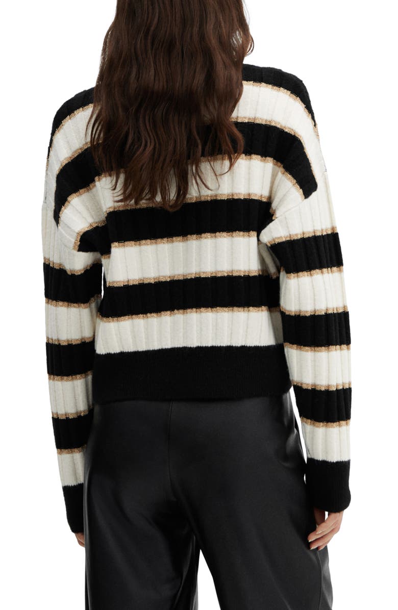 MANGO Metallic Stripe Sweater, Alternate, color, 