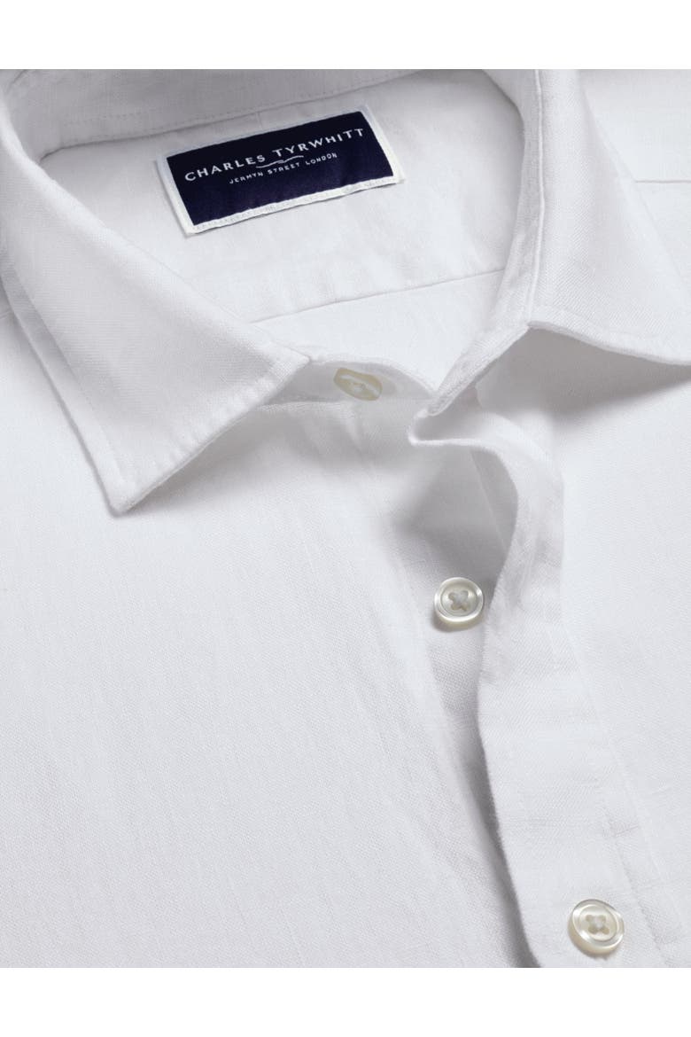 Plain Pure Linen Shirt, Alternate, color, White