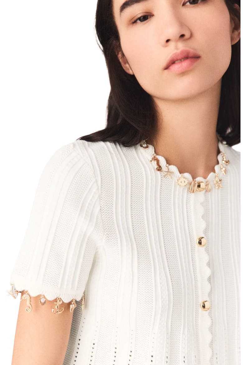 Gold jewellery cardigan, Alternate, color, White