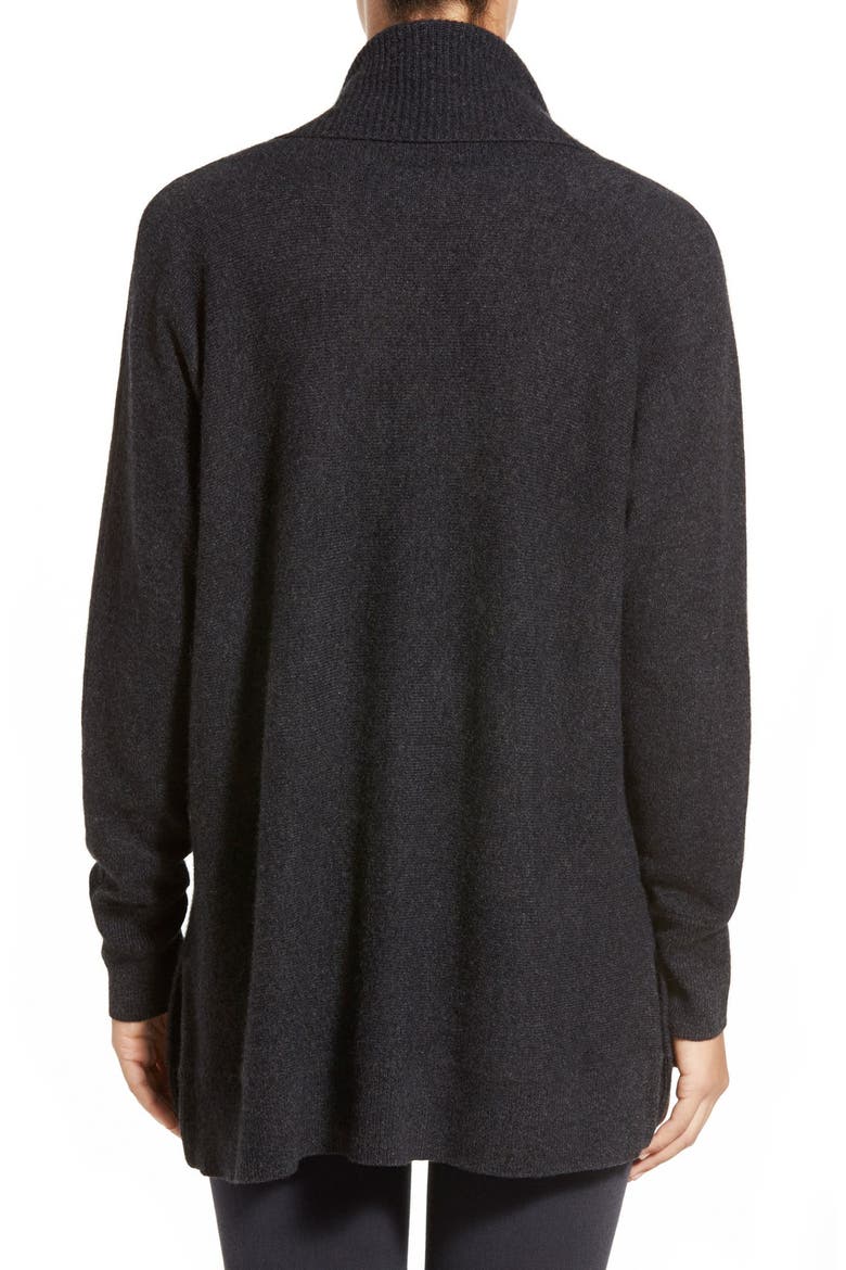 Cowl Neck Cashmere Tunic, Alternate, color, HEATHER CHARCOAL
