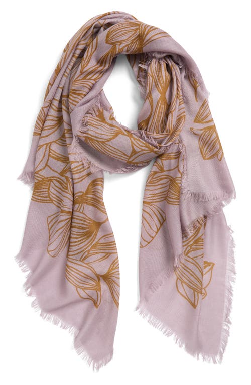 Nordstrom Eyelash Trim Print Cashmere & Silk Wrap In Multi