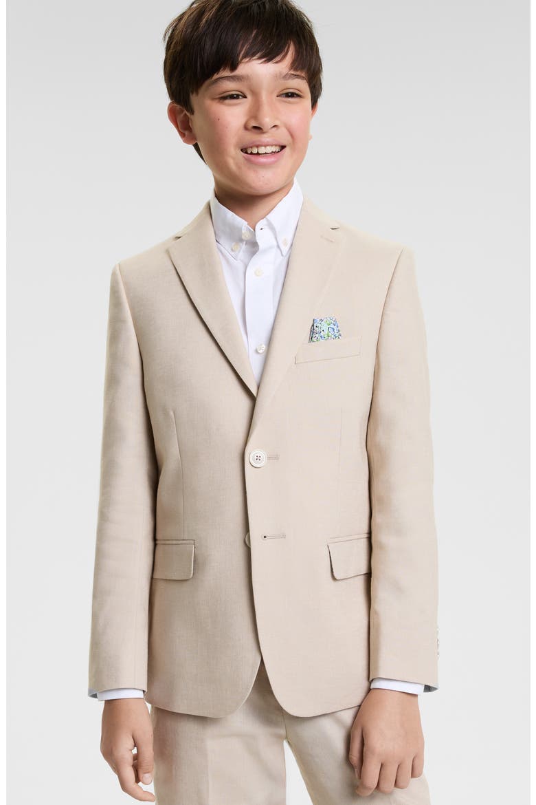 Kids' Linen Blend Suit Jacket, Alternate, color, BEIGE