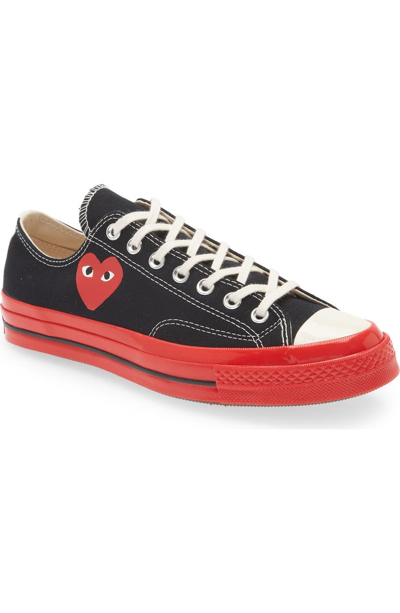 Comme des Garçons PLAY x Converse Chuck Taylor<sup>®</sup> Hidden Heart Red Sole Low Top Sneaker, Main, color,