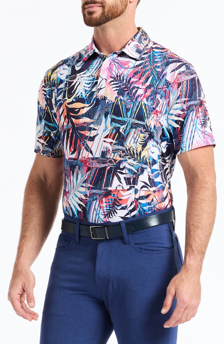 Robert Graham Palm Dreams Performance Golf Polo, Alternate, color, Blue Multi
