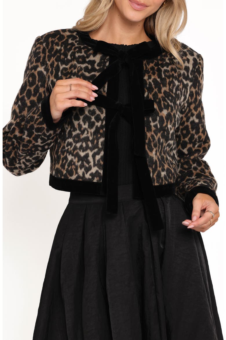 Vanna Leopard Tie-Front Jacket, Main, color, LEOPARD