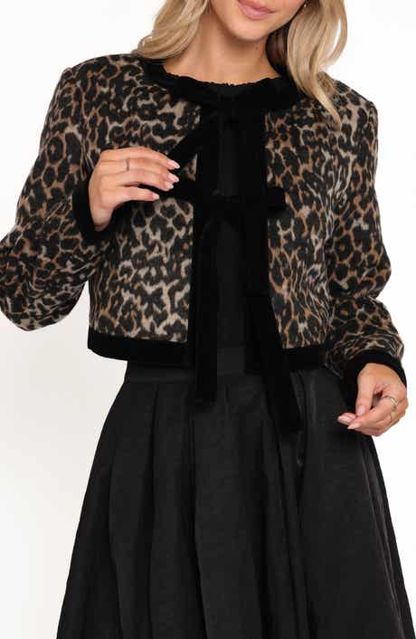 Vanna Leopard Tie-Front Jacket