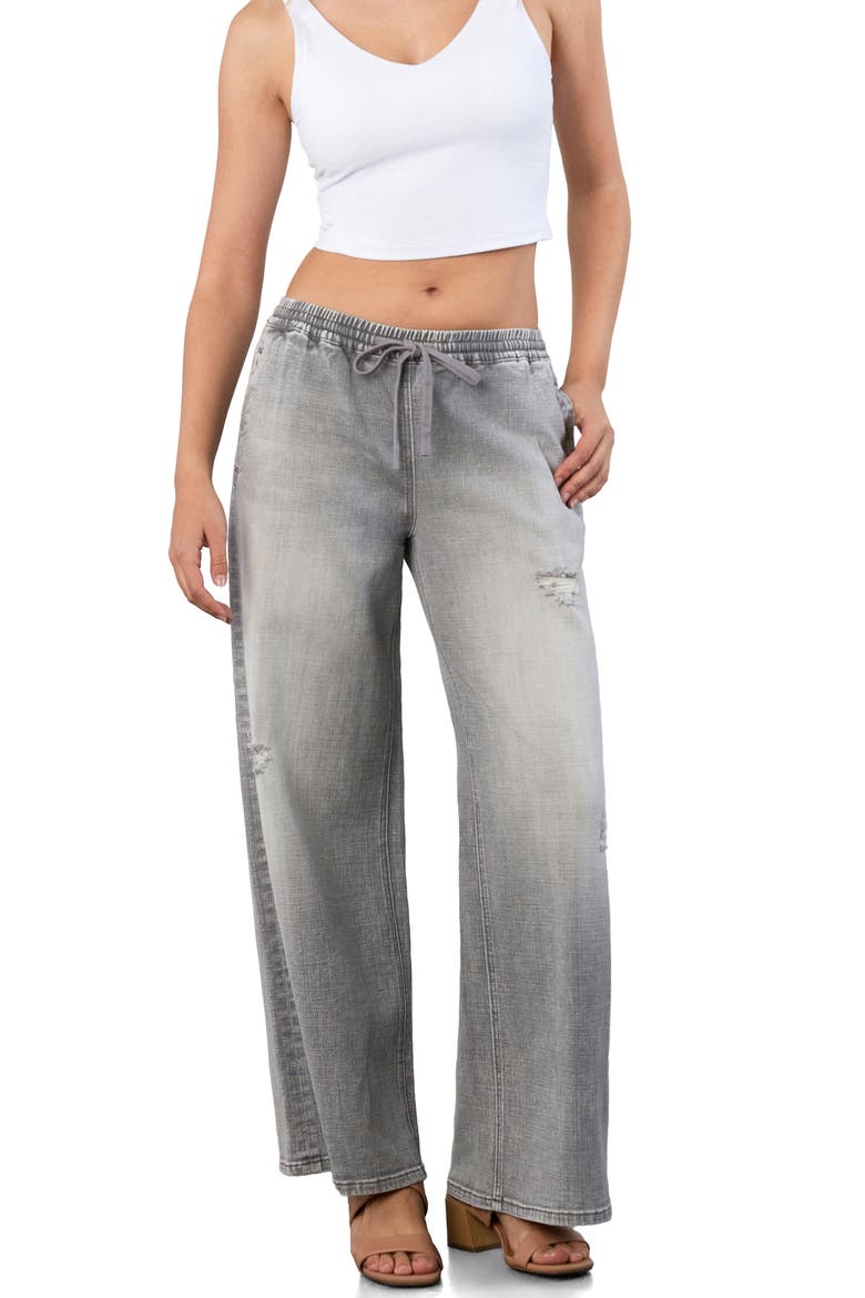 Knotty Drawstring Jeans, Alternate, color, GREY BLUE
