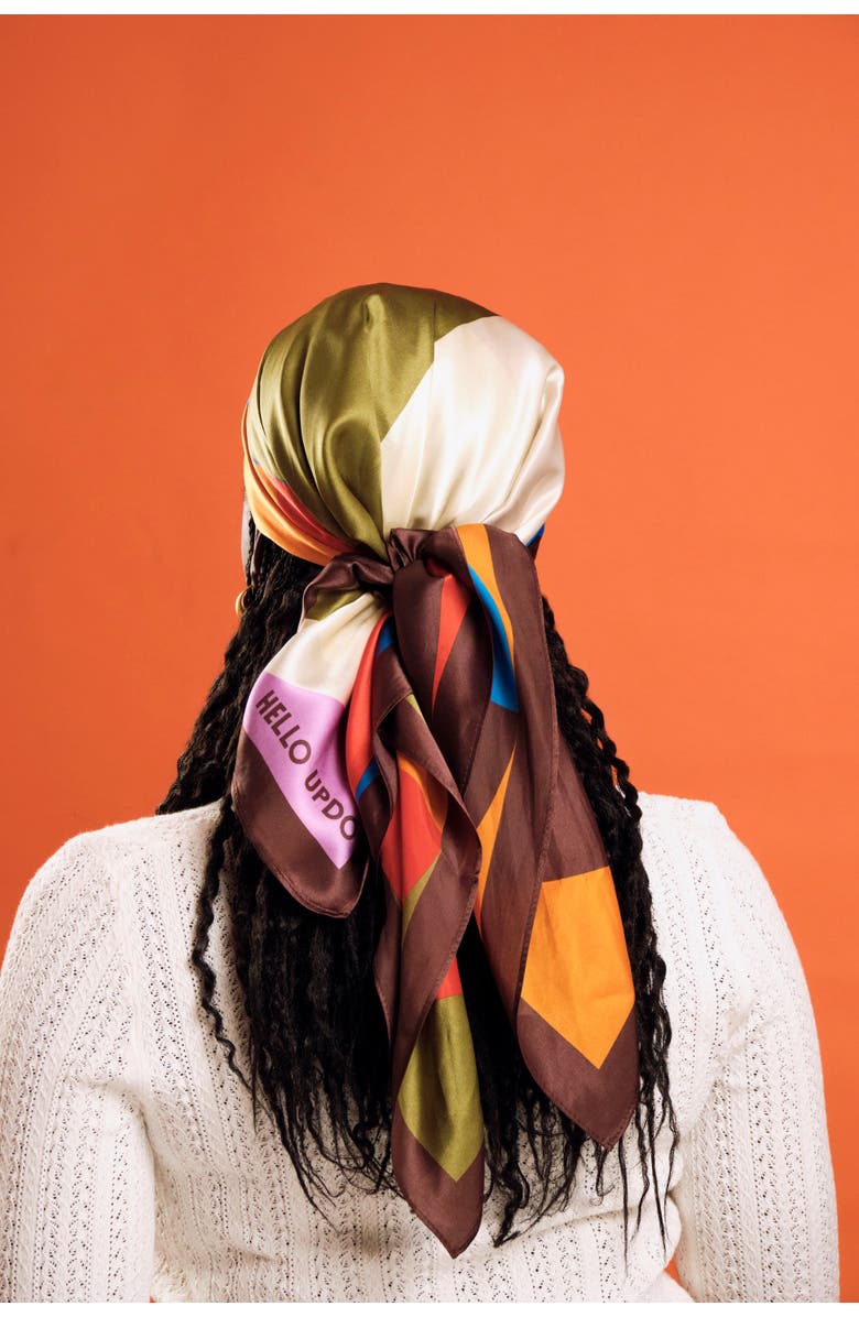 Hello Updo 100% Silk Headscarf, Alternate, color, Multicolored