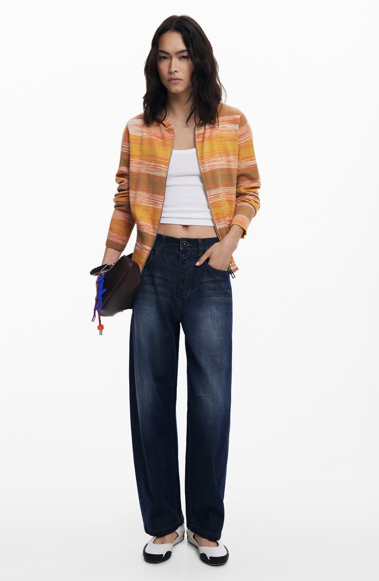 Desigual Space Dye Sweater Hoodie, Alternate, color, Orange